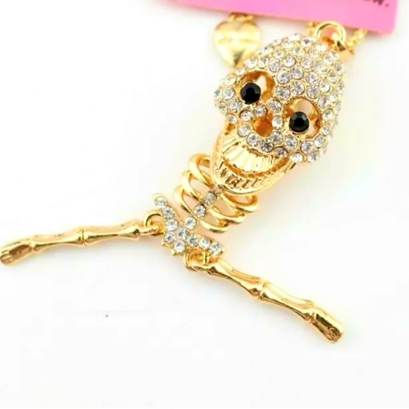 Choose your color gold plated pink or white crystal skeleton necklace - Picture 15 of 16